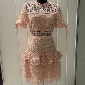 NEW Self Portrait Pink Lace Dress Size Small